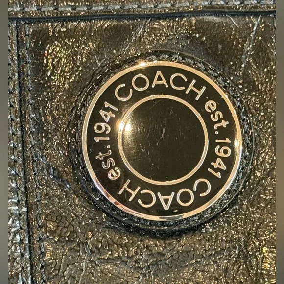 Coach F19215 Black Patent Leather Signature C Kisslock Carryall - Picture 3 of 14